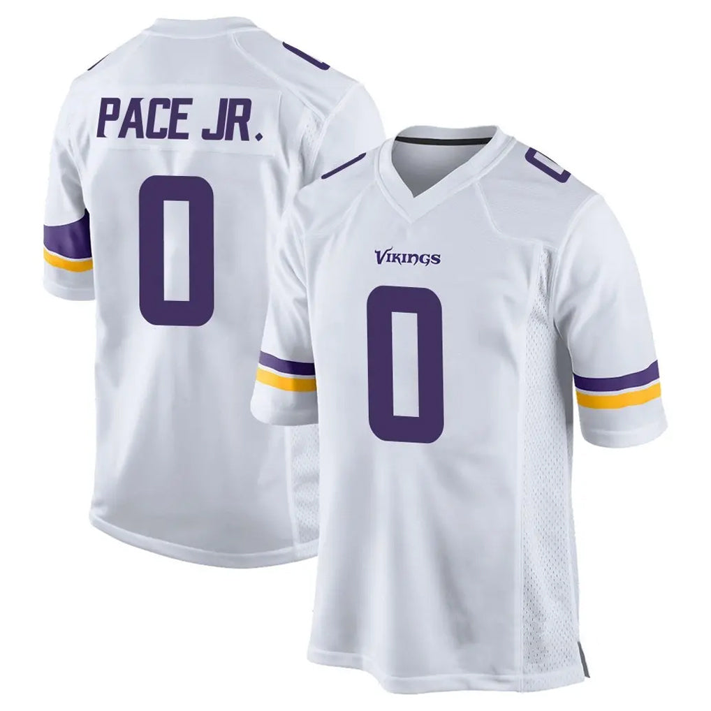 M.Vikings #0 Ivan Pace Jr. Player White Home Game Gdoa Stitched Jerseys