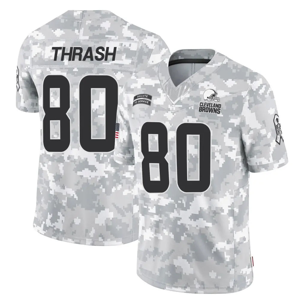 C.Browns #80 Jamari Thrash Player Arctic Camo Salute to Service Limited Home Game Gdoa Stitched Jerseys
