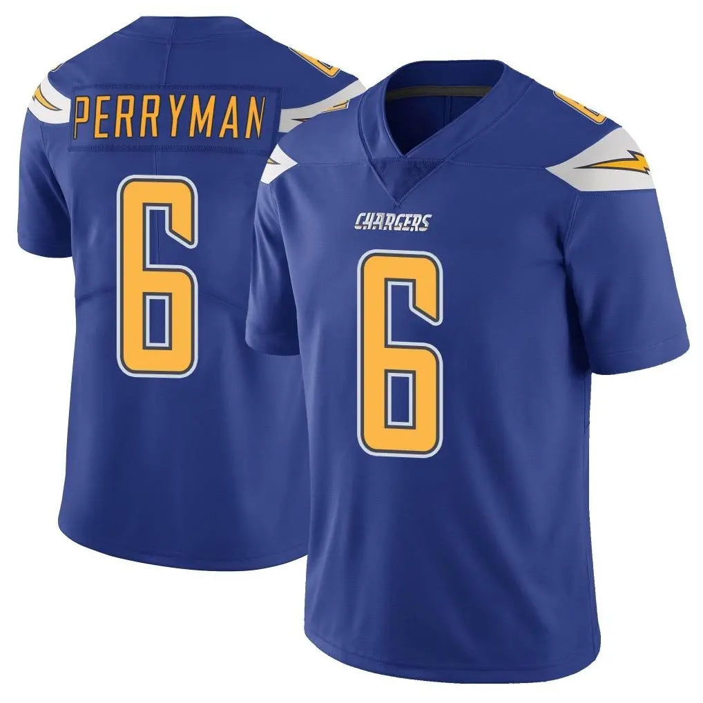 LA.Chargers #6 Denzel Perryman Player Royal Limited Color Rush Vapor Untouchable Home Game Gdoa Stitched Jerseys