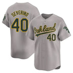 Athletics #40 Luis Severino Player Gray Road Limited Home Game Gdoa Stitched Jerseys