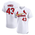 St. Louis Cardinals #43 Pedro Pages Player White Home Limited Elite Fdoa Stitched Jerseys