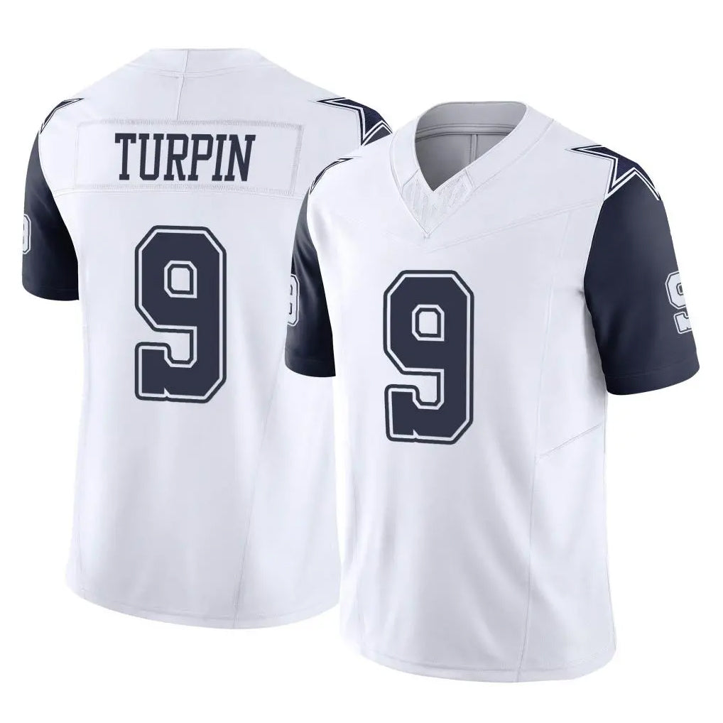 D.Cowboys #9 KaVontae Turpin Player White-Navy Limited Vapor F.U.S.E. Home Game Gdoa Stitched Jerseys