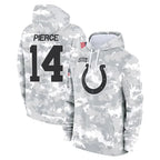 IN.Colts #14 Alec Pierce Player Arctic Camo Salute to Service Hoodies Limited Game Gdoa Stitched Jerseys