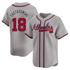 A.Braves #18 Mike Yastrzemski player Gray Limited Away Stitched Jerseys