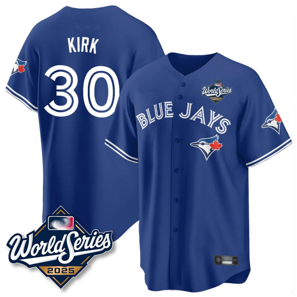 T.Blue Jays #30 Alejandro Kirk Player Royal 2025 World Series Limited Fdoa Stitched Jerseys