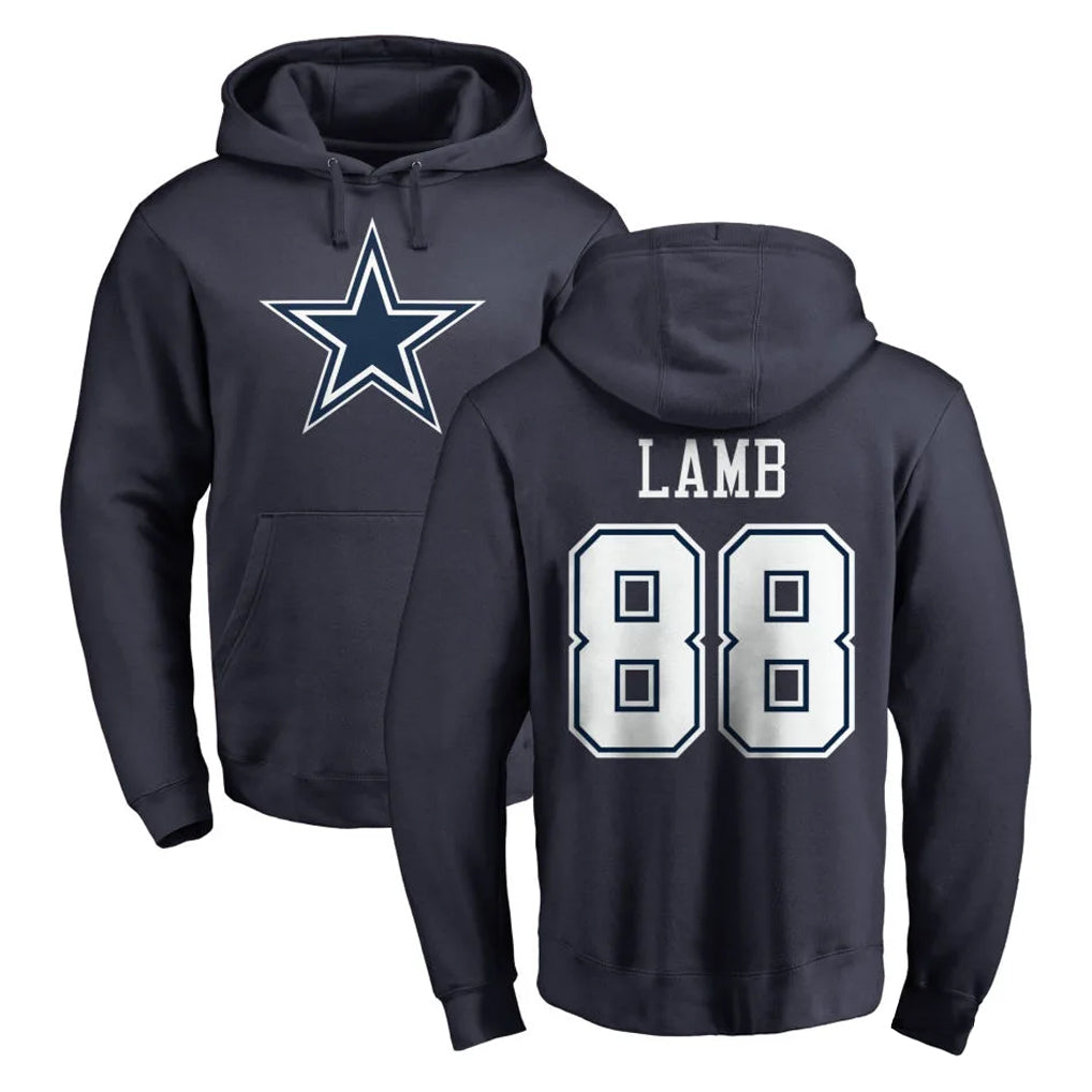 D.Cowboys #88 CeeDee Lamb Player Navy Pullover Hoodies Limited Gdoa Stitched Jerseys