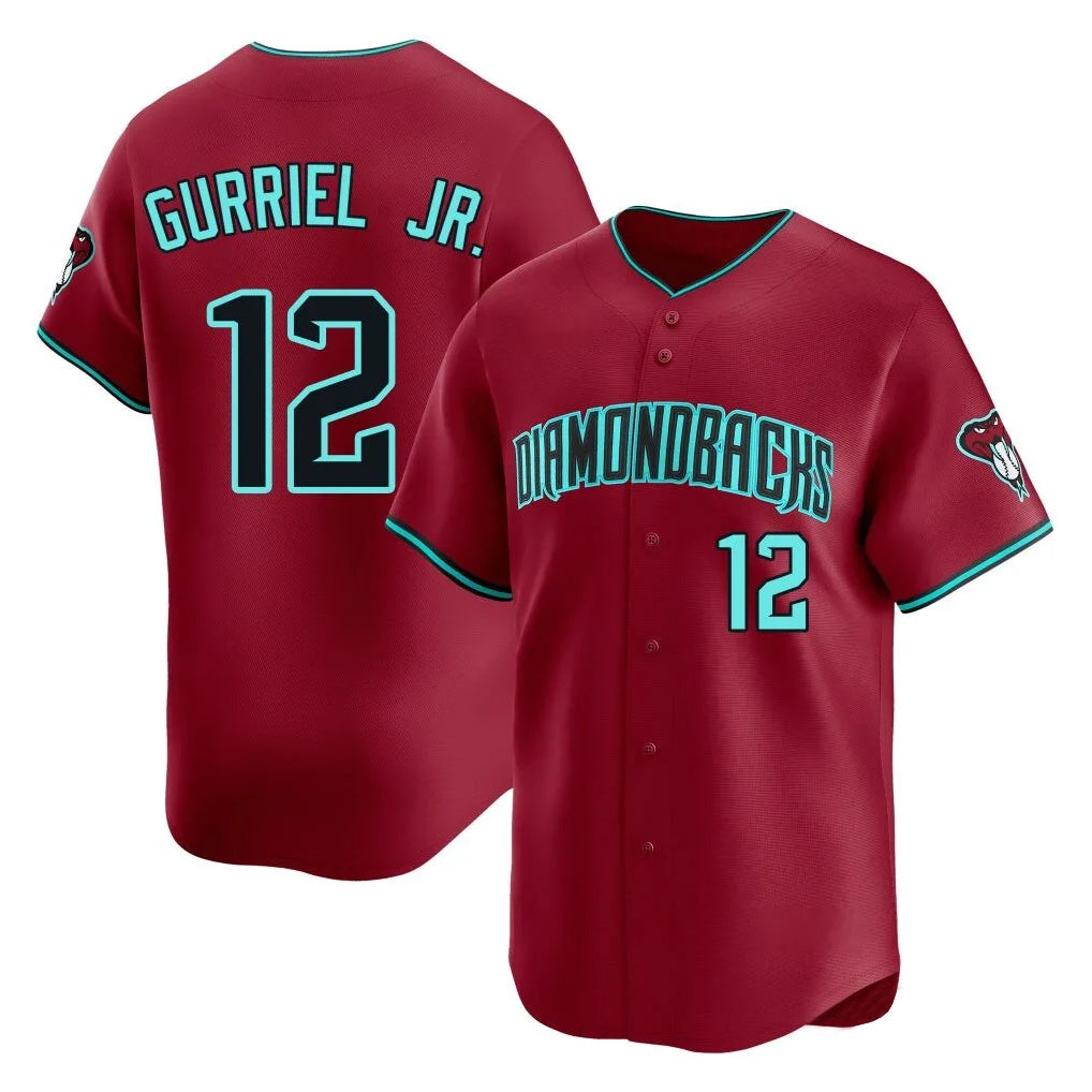A.Diamondbacks #12 Lourdes Gurriel Jr Player Red Limited Home Game Gdoa Stitched Jerseys