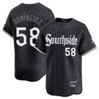 C.White Sox #58 Seranthony Dom¨ªnguez Player Black City Connect Limited Home Gdoa Stitched Jerseys