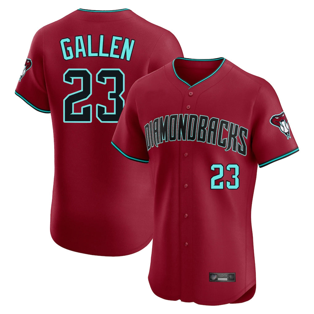 A.Diamondbacks #23 Zac Gallen Player Red Limited Elite Home Game Gdoa Stitched Jerseys