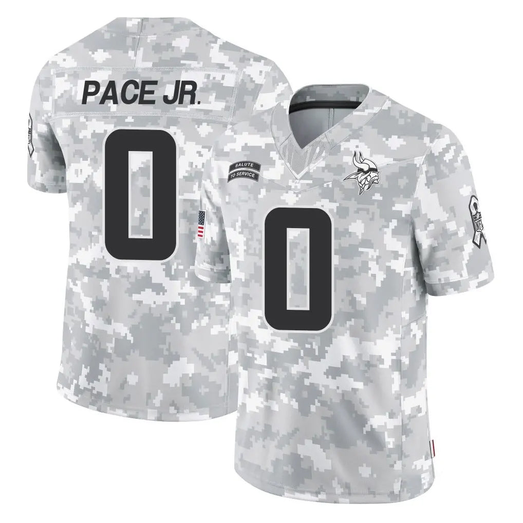 M.Vikings #0 Ivan Pace Jr. Player Arctic Camo Salute To Service Limited Game Gdoa Stitched Jerseys