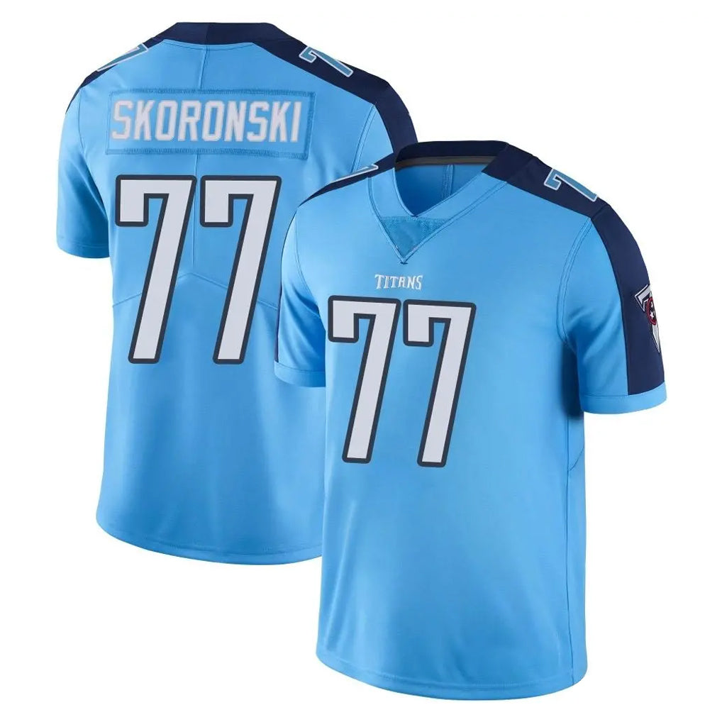 T.Titans #77 Peter Skoronski Player Light Blue Limited Color Rush Home Game Gdoa Stitched Jerseys
