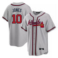 A.Braves #10 Chipper Jones Player Gray Home Game Gdoa Stitched Jerseys