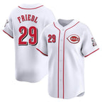 C.Reds #29 TJ Friedl Player White Home Limited Gdoa Stitched Jerseys
