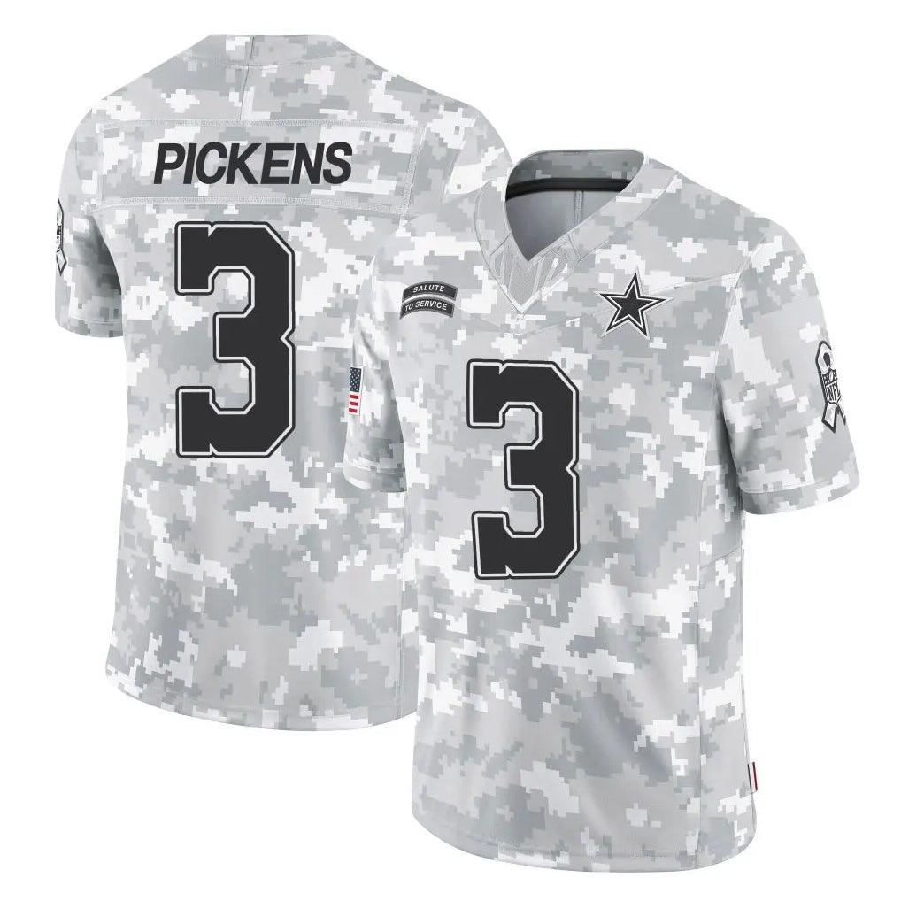 D.Cowboys #3 George Pickens Player Arctic Camo Salute to Service Limited Home Game Gdoa Stitched Jerseys