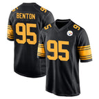 P.Steelers #95 Keeanu Benton Player Black Color Rush Home Game Gdoa Stitched Jerseys