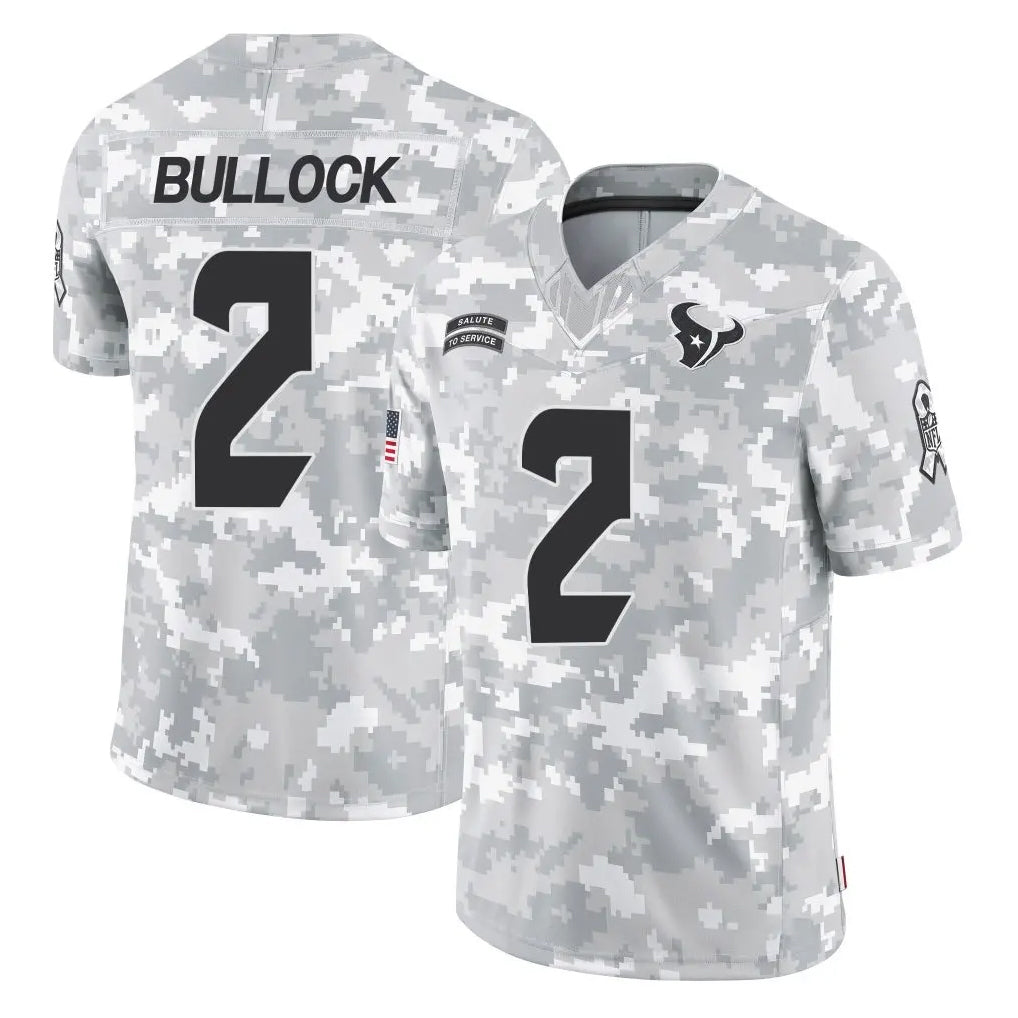 H.Texans #2 Calen Bullock Player Arctic Camo Salute To Service Limited Game Gdoa Stitched Jerseys