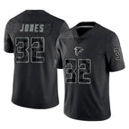 A.Falcons #32 Cash Jones Player Black RFLCTV Limited Game Gdoa Stitched Jerseys