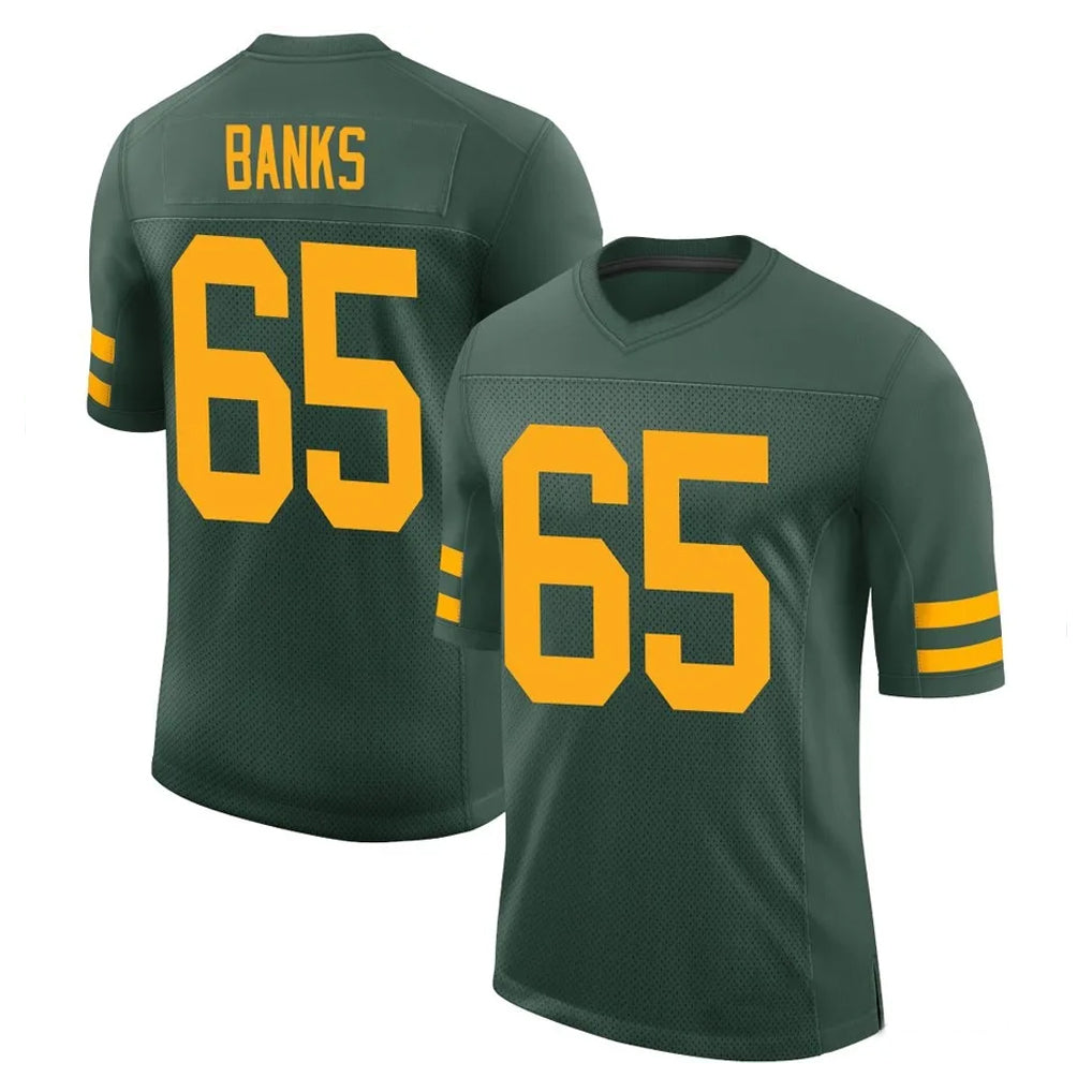 GB.Packers #65 Aaron Banks Player Green Alternate Vapor Home Game Gdoa Stitched Jerseys