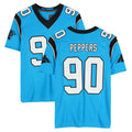 C.Panthers #90 Julius Peppers Player Blue Mitchell & Ness Legacy Replica Gdoa Stitched Jerseys