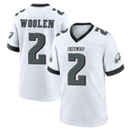 P.Eagles #2 Riq Woolen Player White Game Home Gdoa Stitched Jerseys