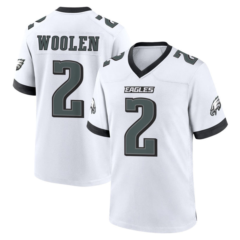 P.Eagles #2 Riq Woolen Player White Game Home Gdoa Stitched Jerseys