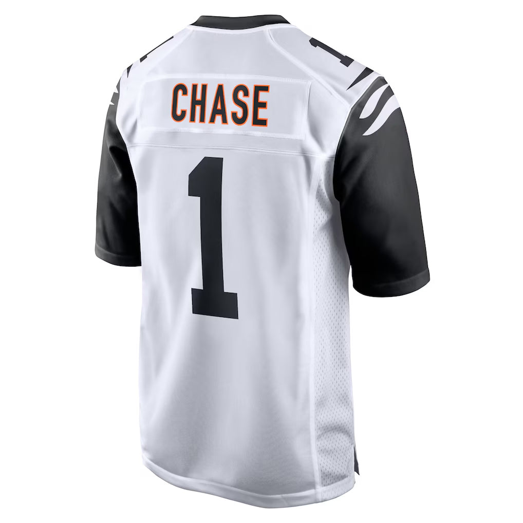C.Bengals #1 Ja'Marr Chase Player White Alternate Home Game Gdoa Stitched Jerseys