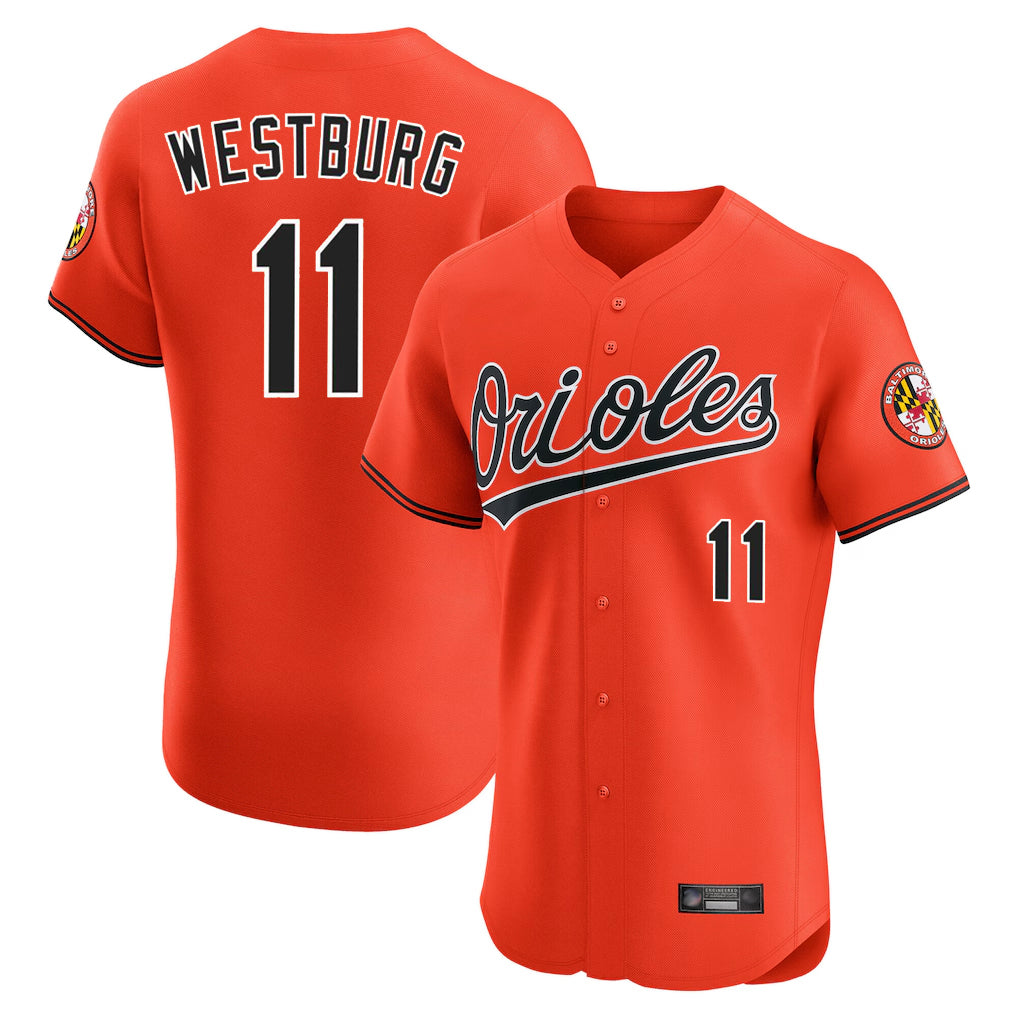 B.Orioles #11 Jordan Westburg Player Orange Limited Elite Home Game Gdoa Stitched Jerseys