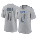 D.Lions #0 Jahmyr Gibbs Player Gray Atmosphere Fashion Home Game Gdoa Stitched Jerseys