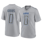 D.Lions #0 Jahmyr Gibbs Player Gray Atmosphere Fashion Home Game Gdoa Stitched Jerseys