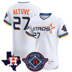H.Astros #27 Jose Altuve Player White City Connect Texas Patch Vapor Premier Limited Elite Home Gdoa Stitched Jerseys