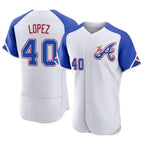 A.Braves #40 Reynaldo Lopez player White Authentic City Connect Stitched Jerseys