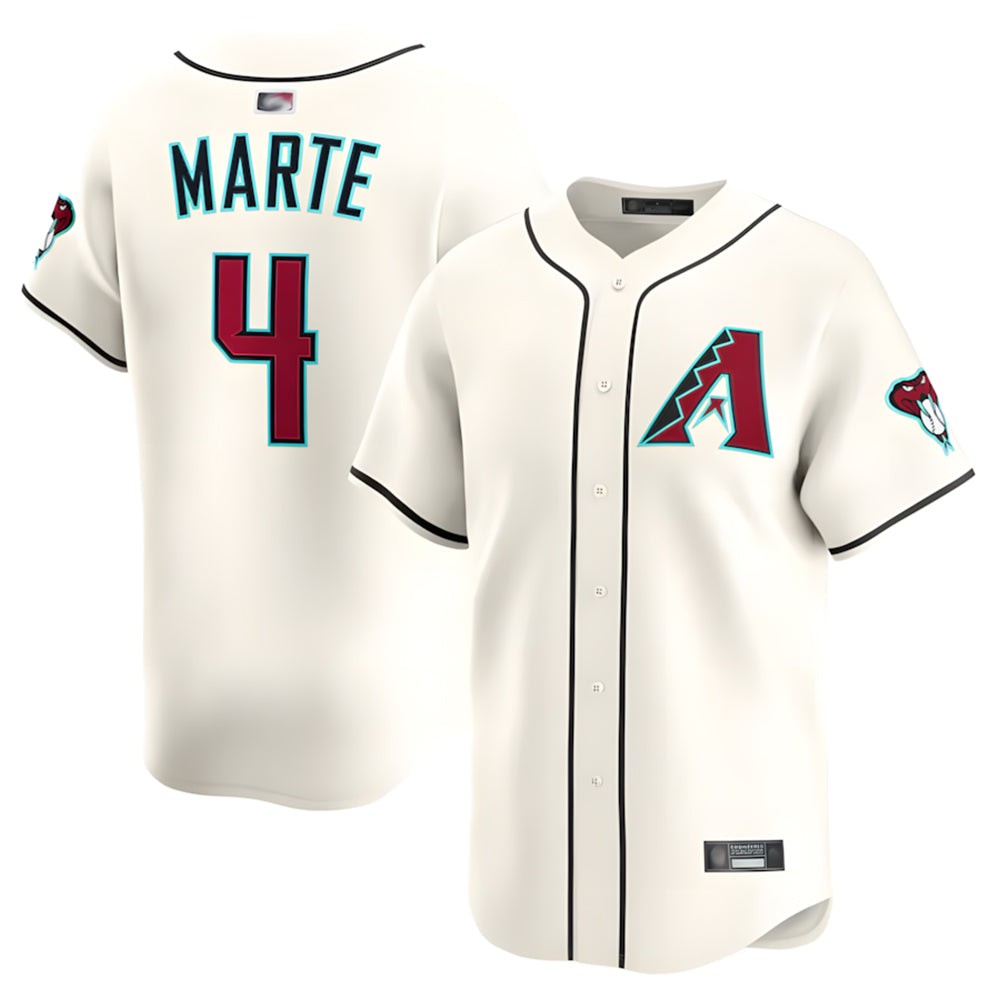A.Diamondbacks #4 Ketel Marte Player Cream Limited Gdoa Stitched Jerseys