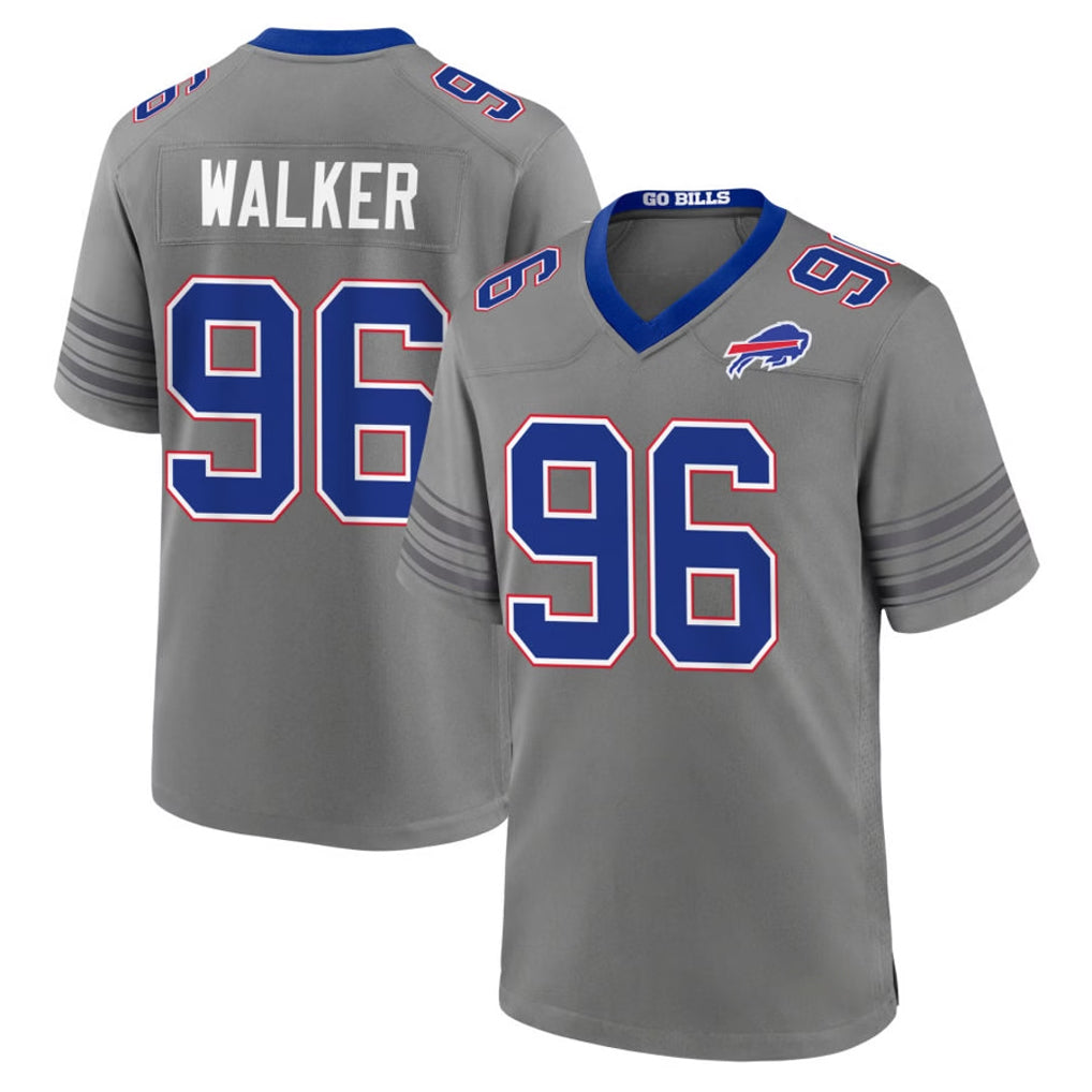 B.Bills #96 Deone Walker Player Gray Nickel City Home Game Gdoa Stitched Jerseys