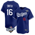 LA.Dodgers #16 Will Smith Player Royal World Series Limited Home Fdoa Stitched Jerseys