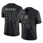 NY.Giants #65 Francis Mauigoa Player Black Limited Reflective Home Game Gdoa Stitched Jerseys