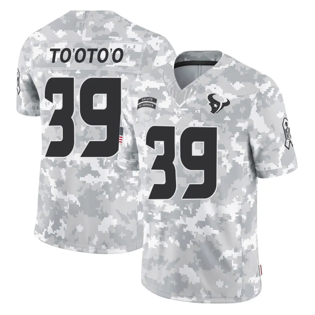 H.Texans #39 Henry To'oTo'o Player Arctic Camo Salute To Service Limited Game Gdoa Stitched Jerseys