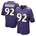 B.Ravens #92 Nnamdi Madubuike Player Purple Color Rush Home Game Gdoa Stitched Jerseys