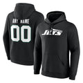 Custom NY.Jets Black LOGO Pullover Hoodies Limited Game Any Name & Numbers Gdoa Stitched Jerseys