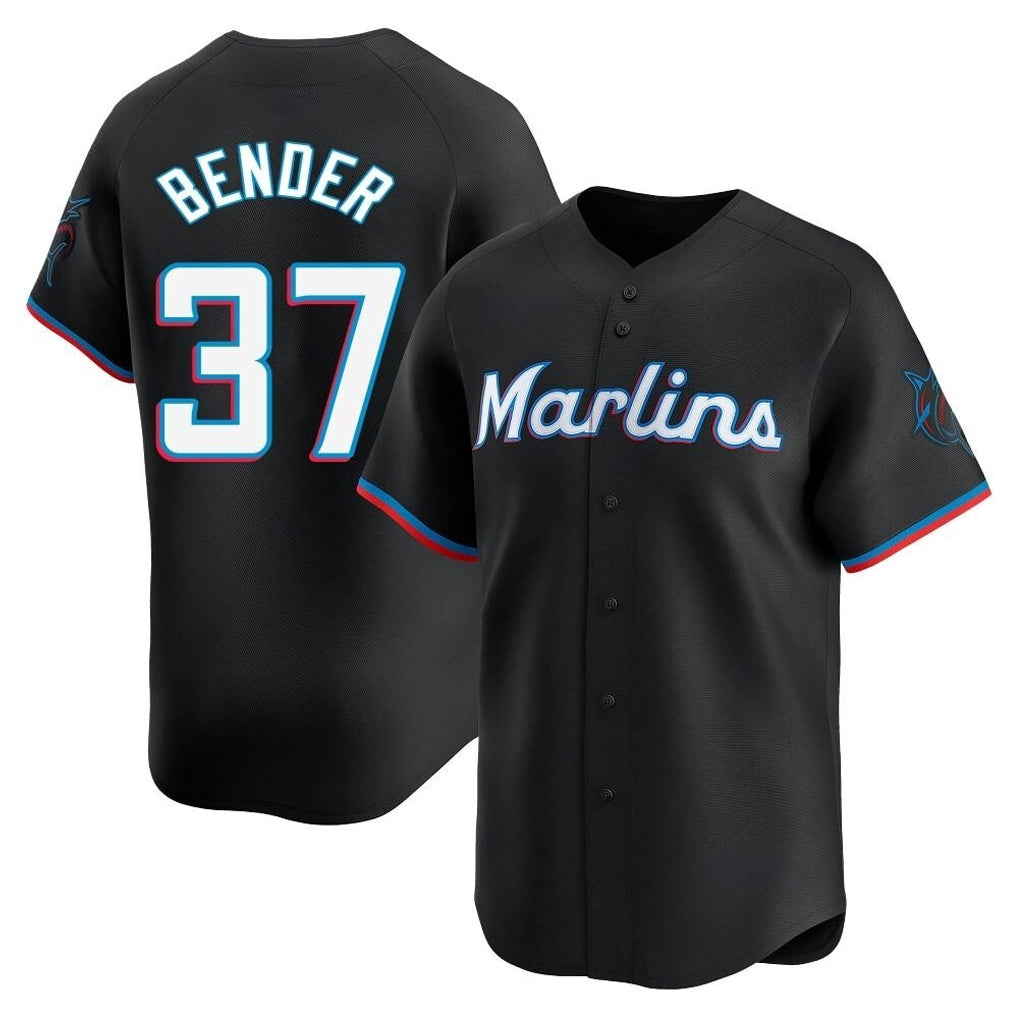 M.Marlins #37 Anthony Bender Player Black  Home Limited Fdoa Stitched Jerseys