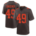 C.Browns #49 Carson Schwesinger Player Brown Alternate Home Game Gdoa Stitched Jerseys