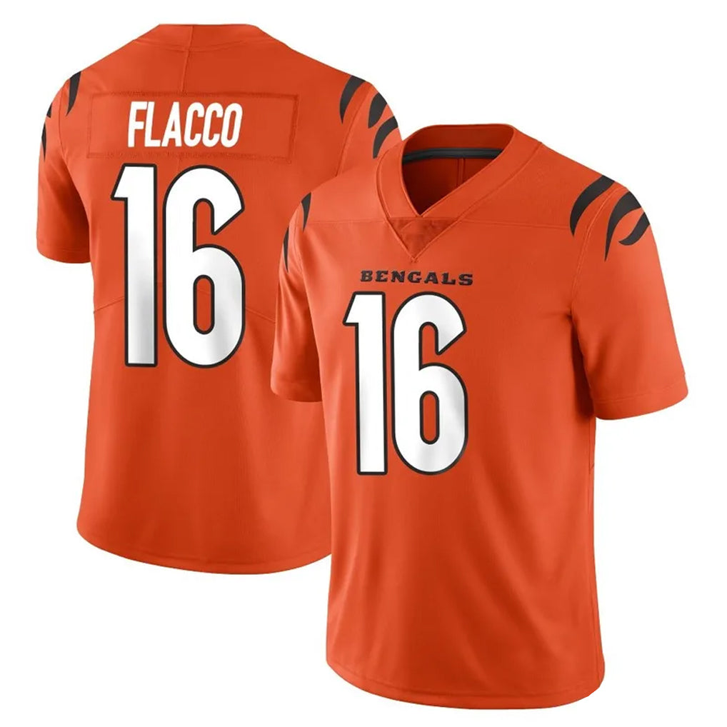 C.Bengals #16 Joe Flacco Player Orange Vapor Untouchable Limited Home Game Gdoa Stitched Jerseys