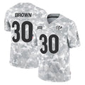 C.Bengals #30 Chase Brown Player Arctic Camo Salute to Service Limited Gdoa Stitched Jerseys