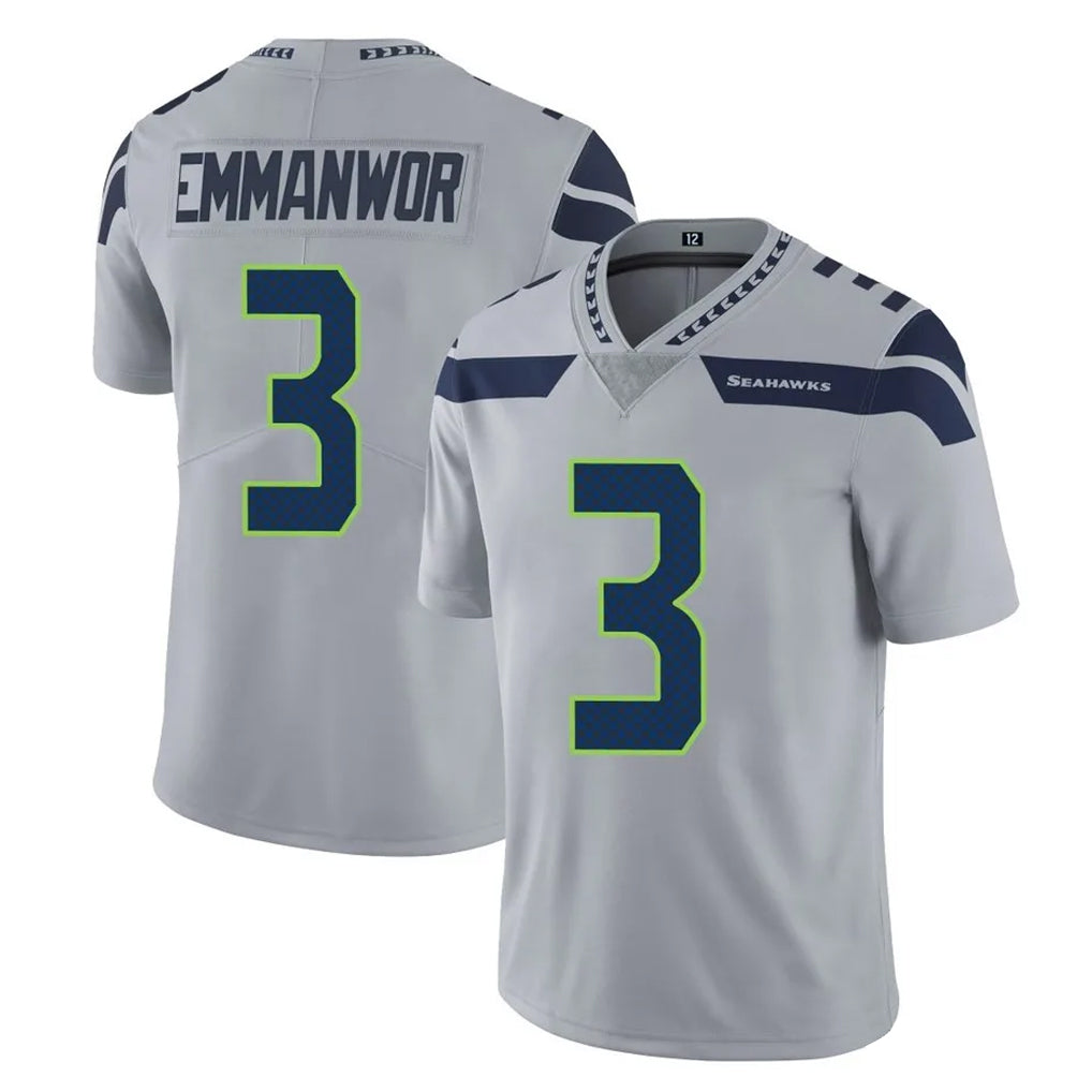 S.Seahawks #3 Nick Emmanwori Player Gray Limited Vapor Untouchable Home Game Gdoa Stitched Jerseys