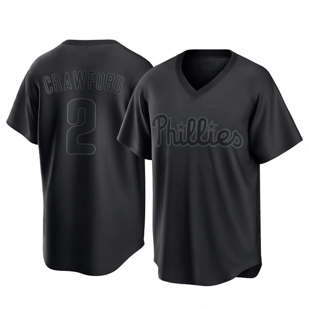 P.Phillies #2 Justin Crawford Player Black Pitch Fashion Limited T-shirt Fdoa Stitched Jerseys