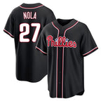 P.Phillies #27 Aaron Nola Player Black Fashion Out Home Game Fdoa Stitched Jerseys
