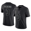 D.Cowboys #3 George Pickens Player Black Limited Reflective Home Game Gdoa Stitched Jerseys