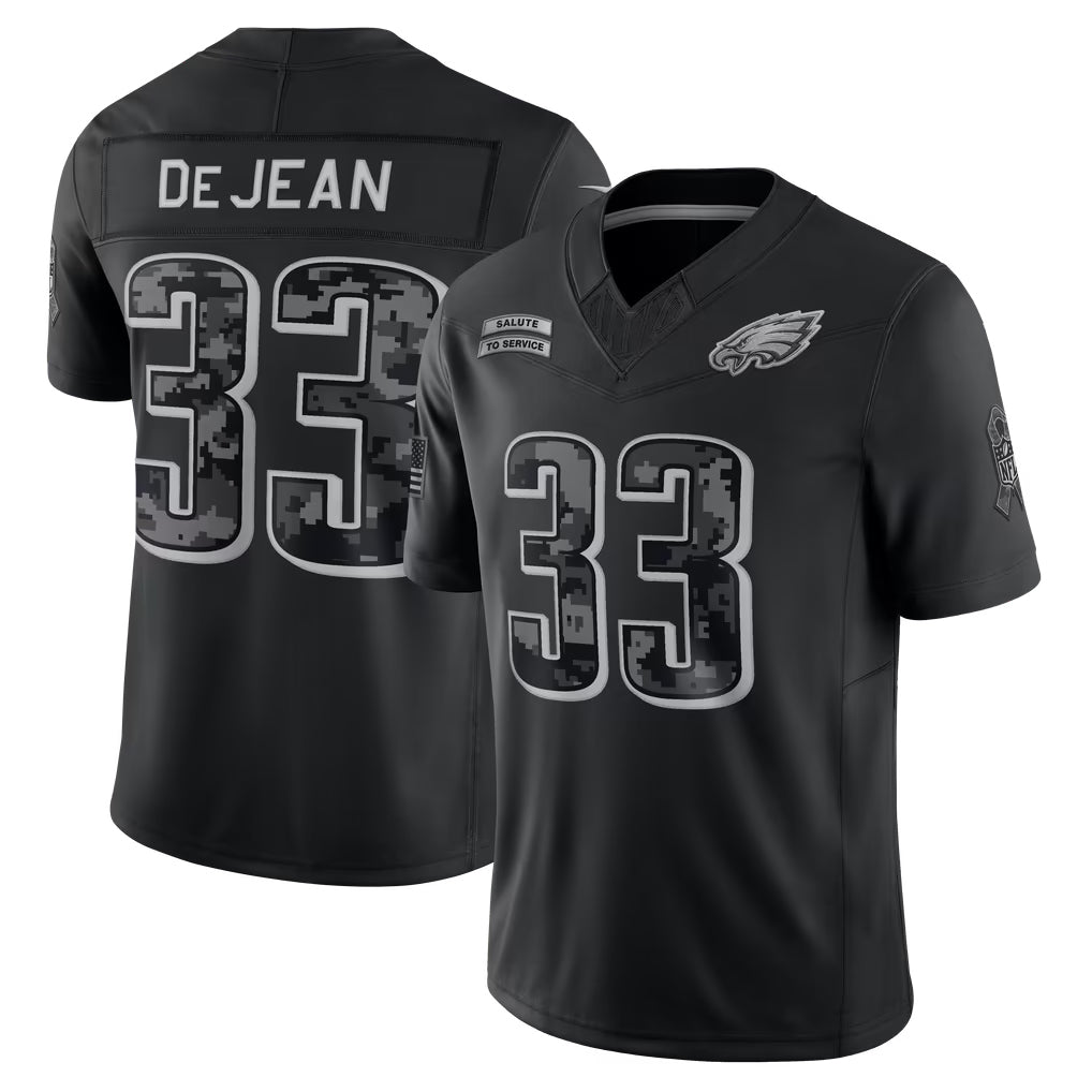 P.Eagles #33 Cooper DeJean Player Black Limited 2026 Salute to Service Home Game Gdoa Stitched Jerseys