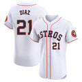 H.Astros #21 Yainer Diaz Player White Limited Elite Home Gdoa Stitched Jerseys