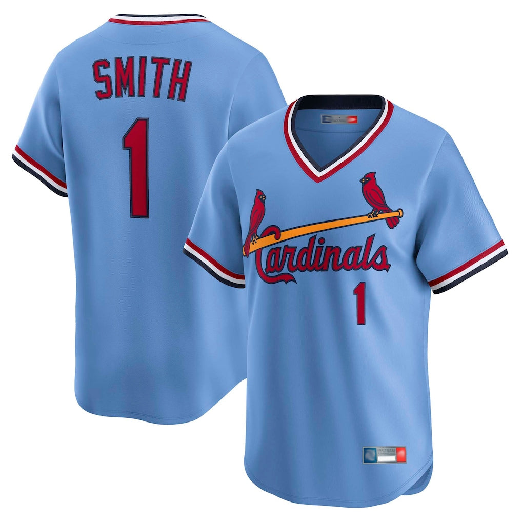 St. Louis Cardinals #1 Ozzie Smith Player Light Blue Throwback Cooperstown Collection Limited Fdoa Stitched Jerseys