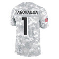 A.Falcons #1 Tua Tagovailoa Player Camo Salute to Service Limited Gdoa Stitched Jerseys